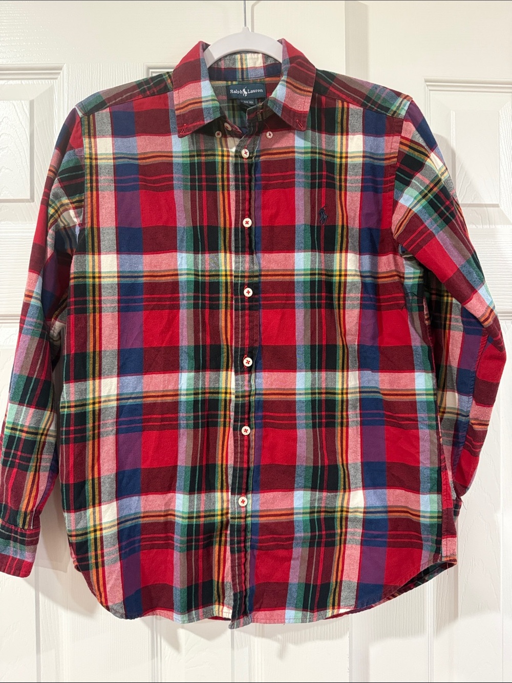 Ralph Lauren Red Multi-Color Plaid Button-Down Shirt